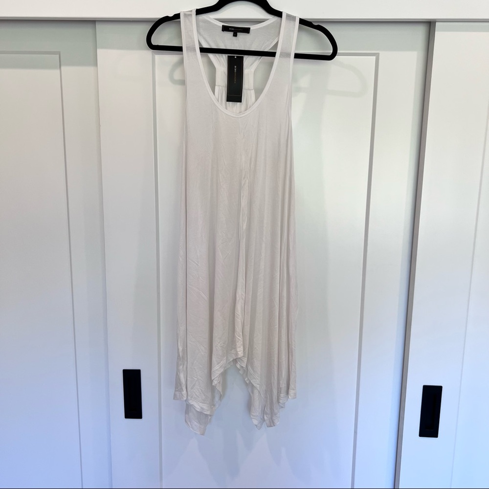 NEW white BCBG Max Azria racer back cover up dress